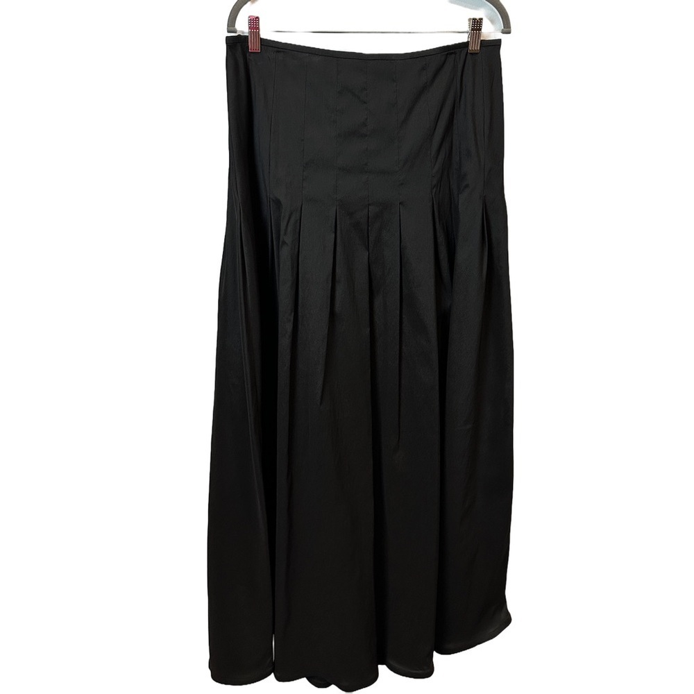 Tadashi Shoji Stunning‎ Black Maxi Pleated Skirt 14